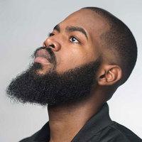Cheveux humains Afro Curl visage moustache barbe pour hommes noirs américains maquillage réaliste système de remplacement de cheveux en dentelle