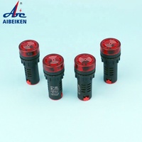 Lampe de signalisation sonore AD16-22SM, rouge, AC/DC, LED 24V, voyant lumineux clignotant, alarme, 7/8 pouces, 22 mm, buzzer