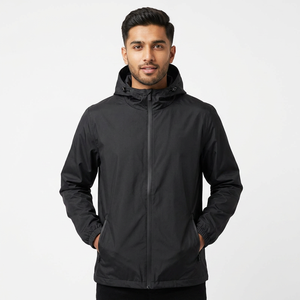 Veste coupe-vent personnalisée pour homme, imperméable, en duvet, parka, OEMODM, veste coupe-vent tendance avec col à capuche, style décontracté - Product Image 1