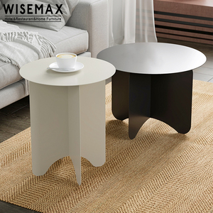 WISEMAX โต๊ะข้างบ้านโลหะสองสี,โต๊ะกาแฟโลหะทรงกลมสำหรับตกแต่งบ้านโรงแรม - Product Image 1