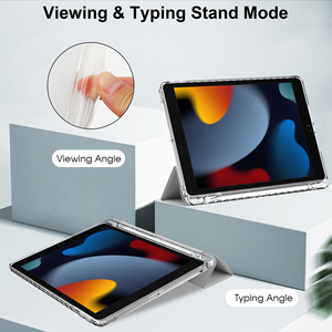 Étuis pour tablette acrylique PU cuir Smart Clear PC Shell étuis en cuir couverture de tablette pour iPad <span class=keywords><strong>Air</strong></span> 3/ <span class=keywords><strong>Pro</strong></span> 10.5 pouces avec porte-crayon - Product Image 3
