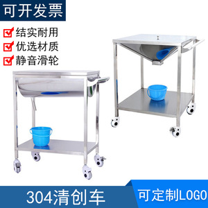 Chariot de débridement médical Guanlan 600x600x860mm à 2 niveaux avec couvercle pour soins des plaies en milieu hospitalier - Product Image 5
