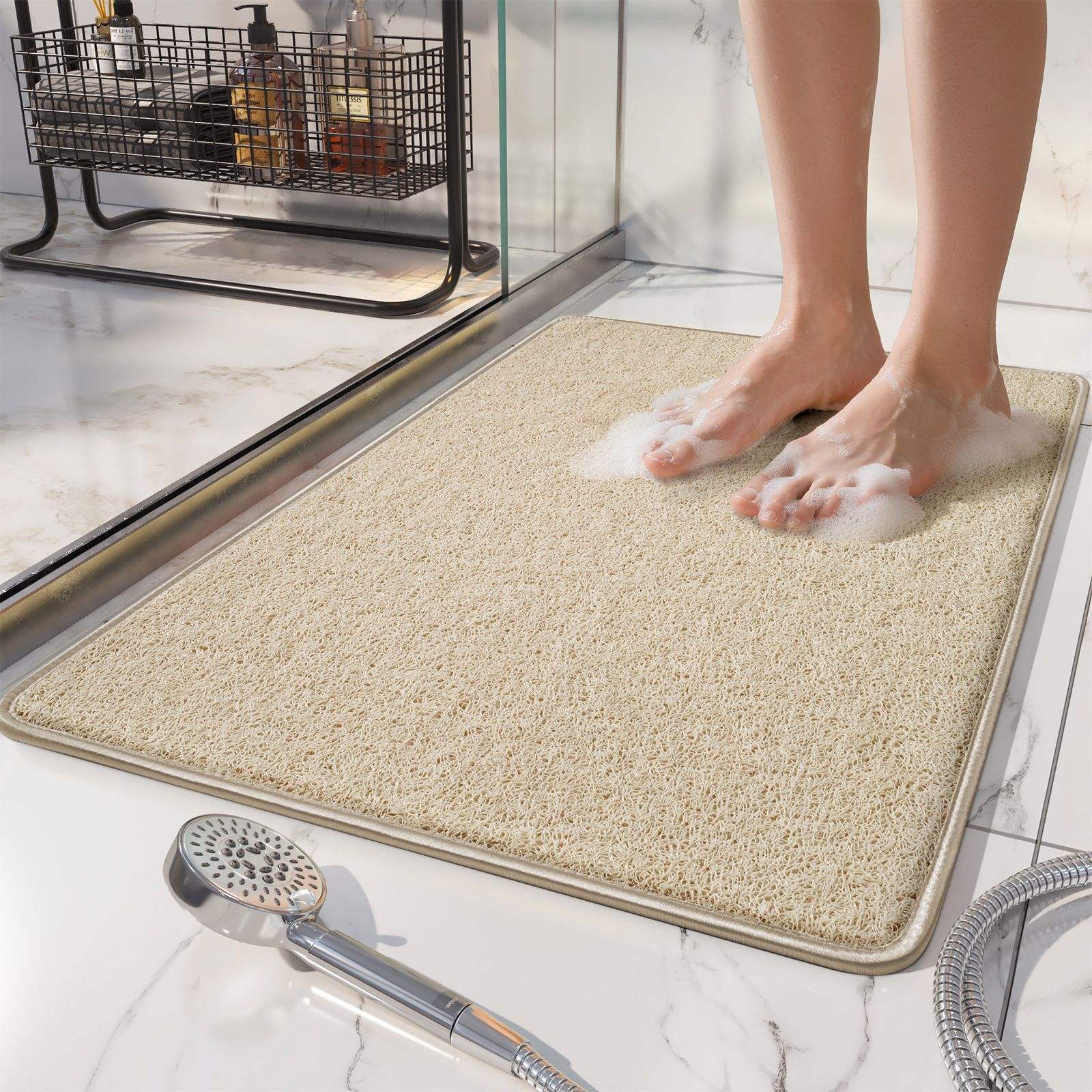 Tapis de douche à bords scellés - Gris Portail