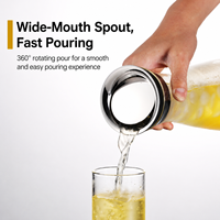 Carafe en verre borosilicate résistant à la chaleur avec couvercle hermétique sans BPA, pichet à eau transparent, pichet à boissons, hôtel, restaurant, OEM personnalisé