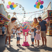 Distributeur automatique de cylindres rose-rouge fonctionnant avec des pièces/monnaies Niudele |   120-200 pièces de jouets en capsule |   Exploitation Facile Centres Commerciaux Parcs Vente en Gros 1