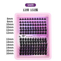 Cils en grappe de styles variés en gros, faux cils individuels DIY, collection de cils volumineux et recourbés en boîte, fabricant OEM