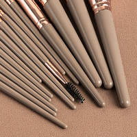 Fld — jeu de pinceaux de maquillage professionnels, avec manche de couleur vert foncé, outils cosmétiques, pinceaux de Contour de poudre, fond de teint, 15 pièces