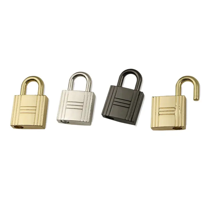 Light gold decoration padlock case padlock bag small square keyless switch bag lock hardware metal accessories