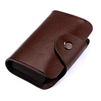 Dompet Kartu Kredit Kulit Asli Organ Fashion Logo Kustom Nama Bisnis