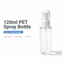Botol Semprot 120ml Plastik PET Penyemprot Kabut Halus 70ml Logo Warna Kustom Kemasan Perawatan Kulit Body Mist Kosong Isi Ulang Grosir
