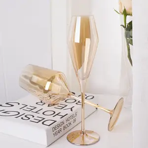 奢华彩色时尚礼品琥珀水晶酒杯香槟酒杯