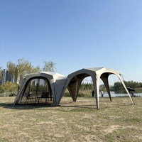 Tente de camping dôme pentagonal extra-large quatre saisons à ouverture rapide avec auvent, idéale pour l'extérieur et la protection solaire
