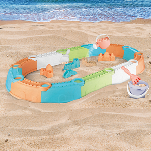 Ensemble de jouets de plage en paille de blé pour le sable, 9 pièces, boîte colorée, kit de construction de mur de château, seau, bêche, pelle, moules, jouet de sable écologique pour enfants - Product Image 4