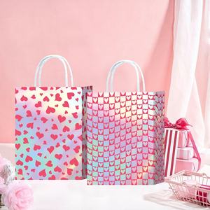 Nueva Bolsa de Papel de Material Compuesto Aluminizado Transfronterizo con Patrón de Amor Navideño, Bolso de Mano, Regalo Artesanal Personalizable, Fuente - Product Image 3