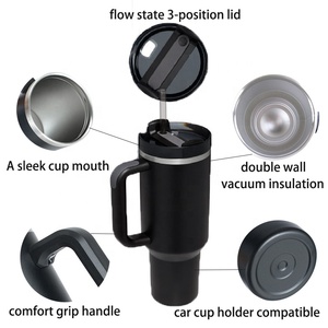 Vaso Térmico Personalizado 2023 <span class=keywords><strong>de</strong></span> 30oz/40oz, <span class=keywords><strong>Taza</strong></span> <span class=keywords><strong>de</strong></span> <span class=keywords><strong>Viaje</strong></span> <span class=keywords><strong>de</strong></span> Acero Inoxidable <span class=keywords><strong>de</strong></span> Doble Pared con Aislamiento al Vacío y Asa - Product Image 2