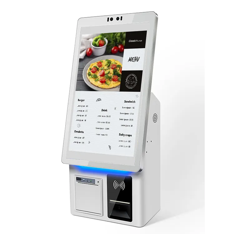 Quiosque com tela sensível ao toque para compras com janela Android Crtly, quiosque de pagamento com autoatendimento, terminal sem atendimento para restaurante