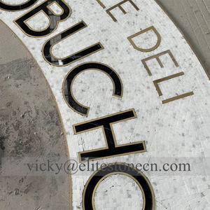 Disesuaikan pola batu ubin marmer mosaik lantai medali dengan huruf desain Logo - Product Image 2