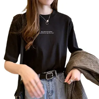 2024 neue modelle auf den markt damen shirt groß damen bluse mit buchstaben rundhalsausschnitt t-shirt damen damenbekleidung