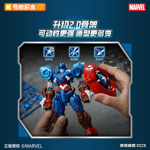 <span class=keywords><strong>Nouveau</strong></span> merveilleux brique homme Keeppley <span class=keywords><strong>Marvel</strong></span> Mecha Super Star édition première édition unisexe cadeau en plastique 1:8 échelle congelé Anime - Product Image 6