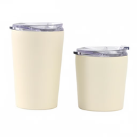 Vaso Térmico Personalizado con Logotipo, de Acero Inoxidable de Doble Pared y Aislamiento al Vacío, de 8oz/12oz, Mini Taza de Leche, Taza de Viaje para Café, Vaso para Auto con Tapa