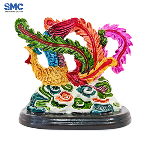 Sculpture 3D en résine artistique personnalisée SMC OEM, <span class=keywords><strong>dragon</strong></span> et phénix, style chinois, statue de couple, cadeau de Noël, cadeau de mariage, décoration de la maison - Product Image 4