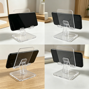 Wholesale Premium Foldable Custom Logo Clear Acrylic Phone Display <b>Stand</b> Portable Rack For <b>Desktop</b> Home Office Display - Product Image 4