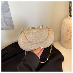 <b>Evening</b> <b>Bag</b> Chain Shoulder Crossbody <b>Bag</b> Gold Sparkle Small Square Women's Handbag Middle Size Party Wedding Use - Product Image 1