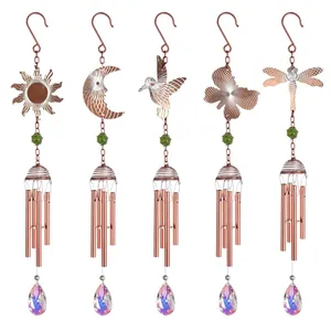 Metal Bird Pendurado Wind Chime Com Bell Metal Wind Chime Outdoor Medium Wall Hanging Iron Craft Wind Chime Para Casa Jardim