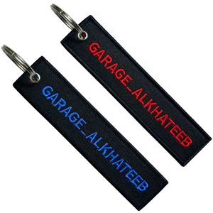 High Quality Giveaway Double Side <b>Key</b> Tags Embroidery Logo Fabric <b>Custom</b> Embroidered Keychain - Product Image 2