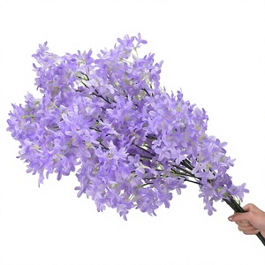 Rama de Flor de Siringa Artificial Morada, Tallo Largo, Arreglo Floral de Seda Hecho a Mano para Decoración de Bodas y Día de la Madre - Product Image 2