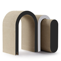 Ensemble durable de 3 pièces de papier ondulé en forme de U et de planche à gratter pour chat en bois résistant aux rayures