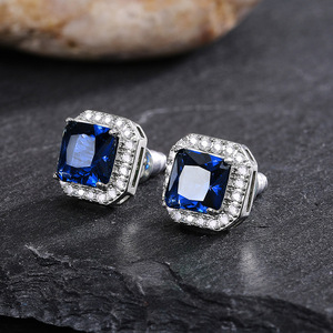 Anillos Elegantes de Piedras Preciosas para Mujer, Corte Princesa, Zafiro, Circonita Cúbica, Engaste Pavé, Joyería de Boda y Compromiso, Estilo Glamuroso - Product Image 4
