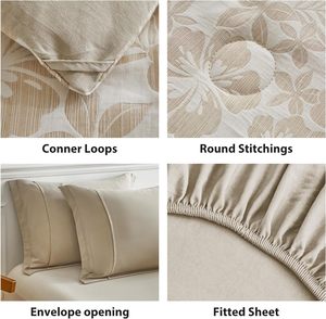 7 Miếng Nữ Hoàng Mềm Trọng Lượng Nhẹ Sợi Nhuộm Sợi Nhỏ <span class=keywords><strong>Comforter</strong></span> Set Hoa Lá Mô Hình Giường <span class=keywords><strong>Comforter</strong></span> Cho Tất Cả Các Mùa - Product Image 3