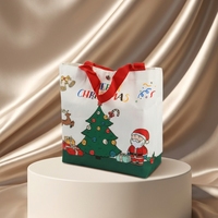 Sac fourre-tout en toile coloré avec motif de sapin de Noël du Père Noël, Joyeux Noël, réutilisable, recyclable, cadeaux de Noël, emballage textile