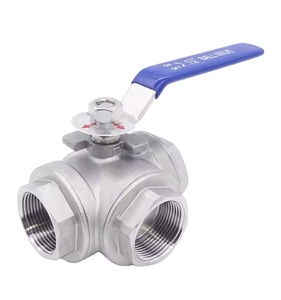 วาล์วบอลสแตนเลสแบบสามทาง ควบคุมด้วยมือ ผลิตในจีน รับผลิตตามสั่ง - Product Image 1