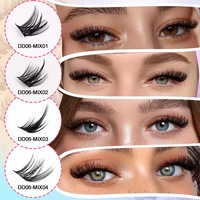 Extensions de cils individuels DIY, 10 grappes personnalisées, 8-16mm, courbure D mixte, douces, réutilisables, segmentées