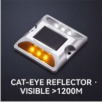 Borne de signalisation routière solaire réfléchissante étanche IP68 à énergie solaire pour usage industriel, pour la guidage des rondes de circulation