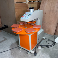 Carrousel pneumatique/hydraulique presse de transfert de chaleur à 6 stations pour maillot/vêtements de sport/polo/t-shirt/tissu/sacs