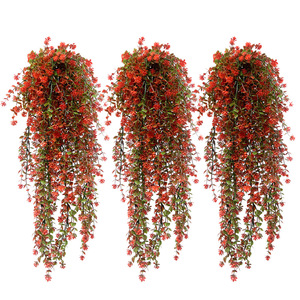 <b>Artificial</b> <b>Hanging</b> <b>Flower</b> <b>Basket</b> Red Camellia 77 In Indoor Outdoor Wedding Decoration Plastic High Simulation - Product Image 1