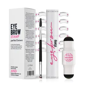 Eyebrow Stamp Shaping Kit Hairline ShadowPowder 4 Color Double Head Eyebrow Stamp And Stencil Kit