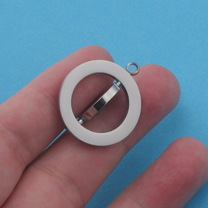 B4725 breloque vierge rotative pendentif en acier inoxydable <span class=keywords><strong>or</strong></span> rose <span class=keywords><strong>or</strong></span> argent avec logo laser personnalisé 25mm - Product Image 3