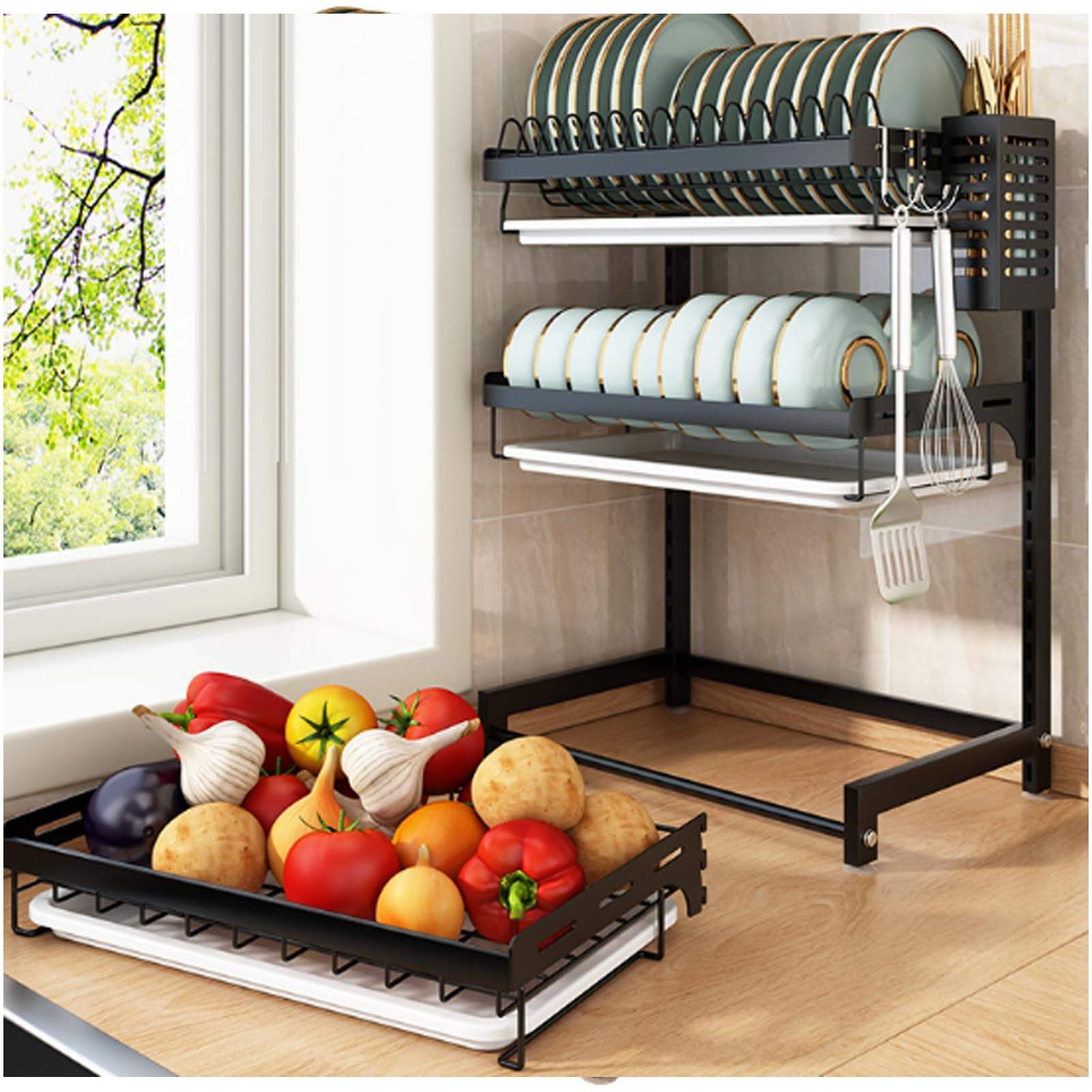 Hanging Dish Racks Above Sink Efficient Kitchen Solutions - Main Image
