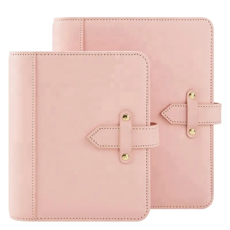 Wholesale Pu Leather Notebook Cover A5 A6 Budget Binder Diary Journals Binder7 Ring Planner Binder With Elastic Pen Holder