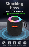 Haut-parleur portable RGB BT 5.0 avec lumière LED, subwoofer 5W, micro intégré et batterie pour la maison/l'extérieur