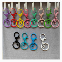 100 pièces de anneaux fendus et fermoirs à langouste de couleur assortie avec chaîne d'extension pour porte-clés, fabrication de porte-clés, bracelet DIY, fermoir