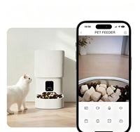 Comedero Automático para Mascotas con Control por WiFi y Bluetooth desde el Móvil, Temporizador Inteligente, Función de Dispensación de Granos, Apto para Gatos