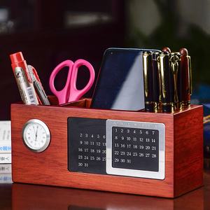 Caja de Almacenamiento de Madera para K-Cups con Calendario Perpetuo, Portalápices, Material de Oficina y Manualidades, Venta al Por Mayor - Product Image 2