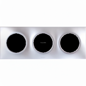 Placa de cubierta cuadrada plateada de 3 bandas para interruptores de pared Espaciado de centro a centro de 71 mm - Product Image 1