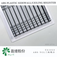 Diffuseur d'air à 3 voies en ABS CL1212, moderne, carré, haute performance, avec paroi latérale en plastique, pour une distribution efficace du CVC