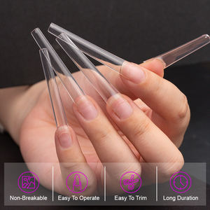Puntas de uñas de gel suave al por mayor cubierta completa medio mate ABS Artificial claro puntas de uñas naturales Prensa en puntas de uñas - Product Image 2